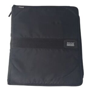Five Star Zipper Binder Mead Organizer Portfolio Folder Black 3 Ring Black Y2K